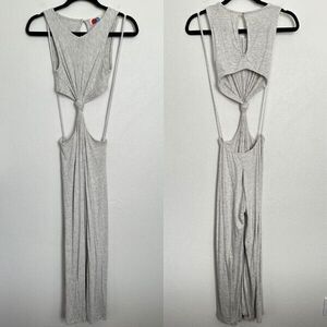 Free People Beach Twisted Open Back Full Length Jumpsuit Gray Women's XS NEW